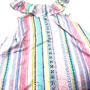 Girls Dress Summer Size 6  Children Kids Sleeveless Multicolored Slip on Ruffle